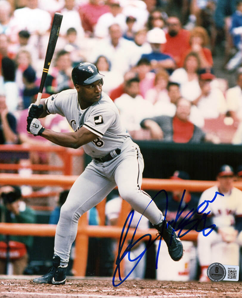 Bo Jackson Chicago White Sox Autographed Jersey Batting 8x10 Photo Beckett-Powers Sports Memorabilia