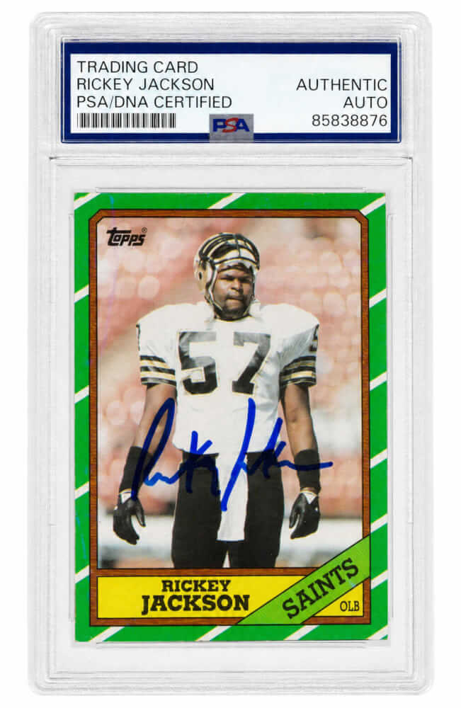 Rickey Jackson Autographed Saints 1986 Topps Football Trading Card #346 - (PSA/DNA Encapsulated)-Powers Sports Memorabilia