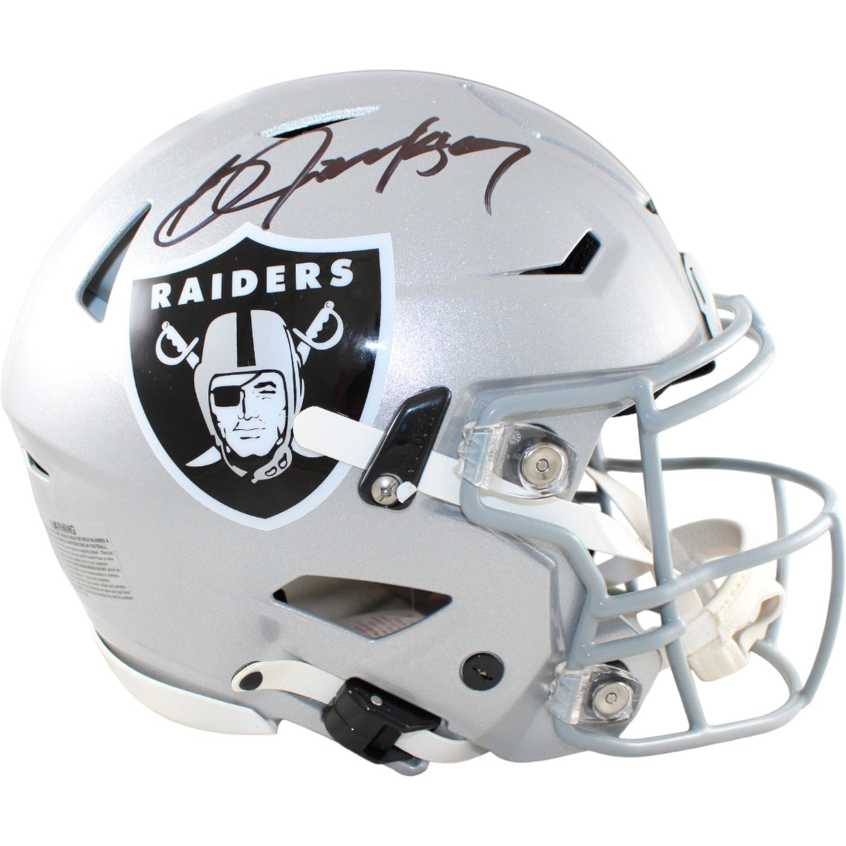 Bo Jackson Las Vegas Raiders SpeedFlex Signed Helmet Beckett WIT 58495 Beckett-Powers Sports Memorabilia