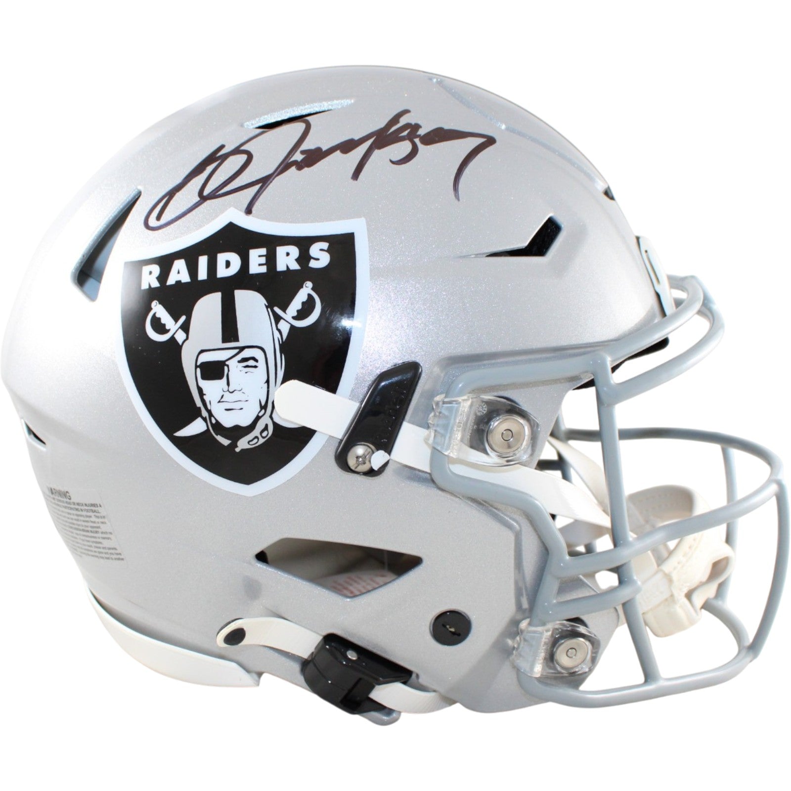 Bo Jackson Las Vegas Raiders SpeedFlex Signed Helmet Beckett WIT 58495 Beckett-Powers Sports Memorabilia