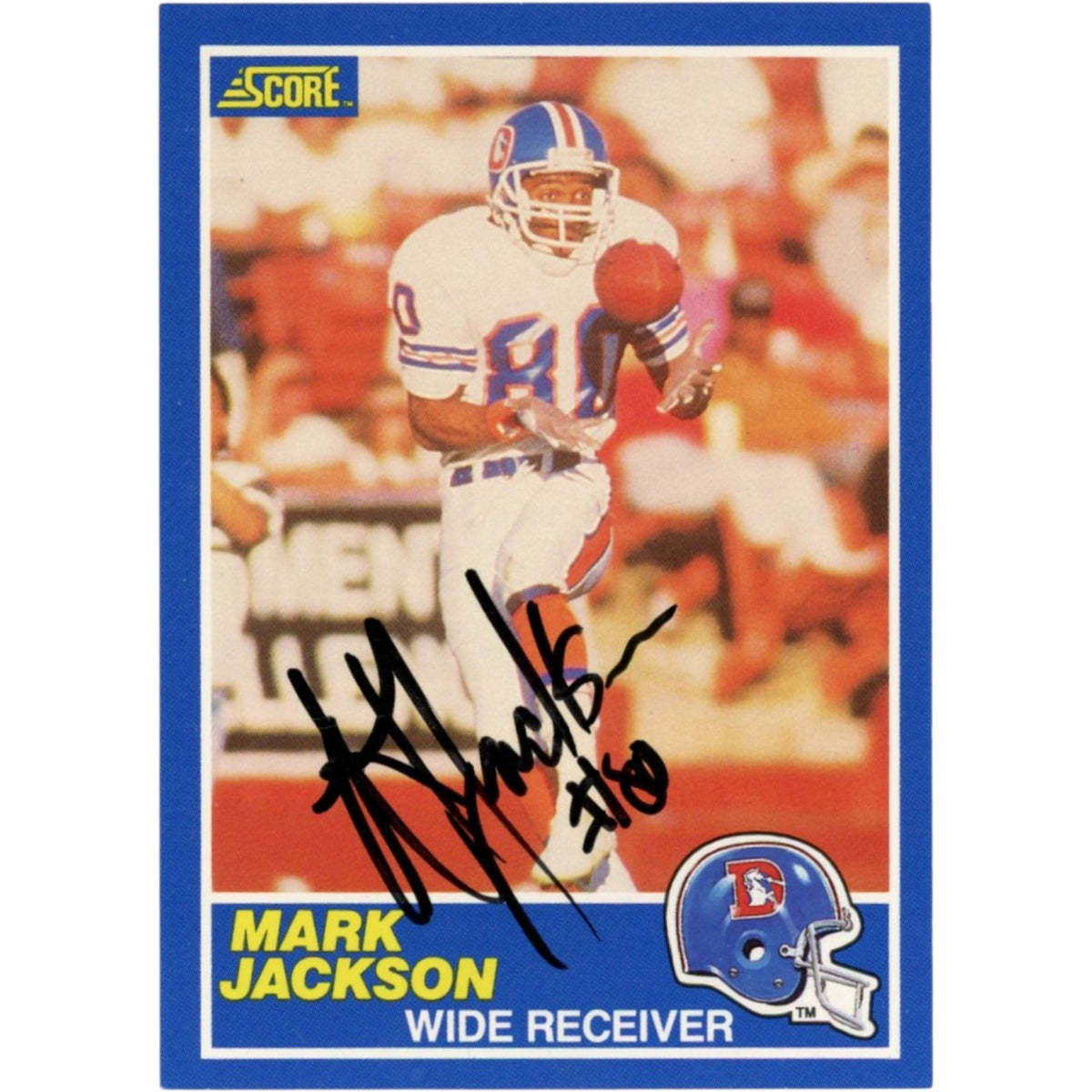 Mark Jackson Denver Broncos Signed Card - Beckett Beckett-Powers Sports Memorabilia