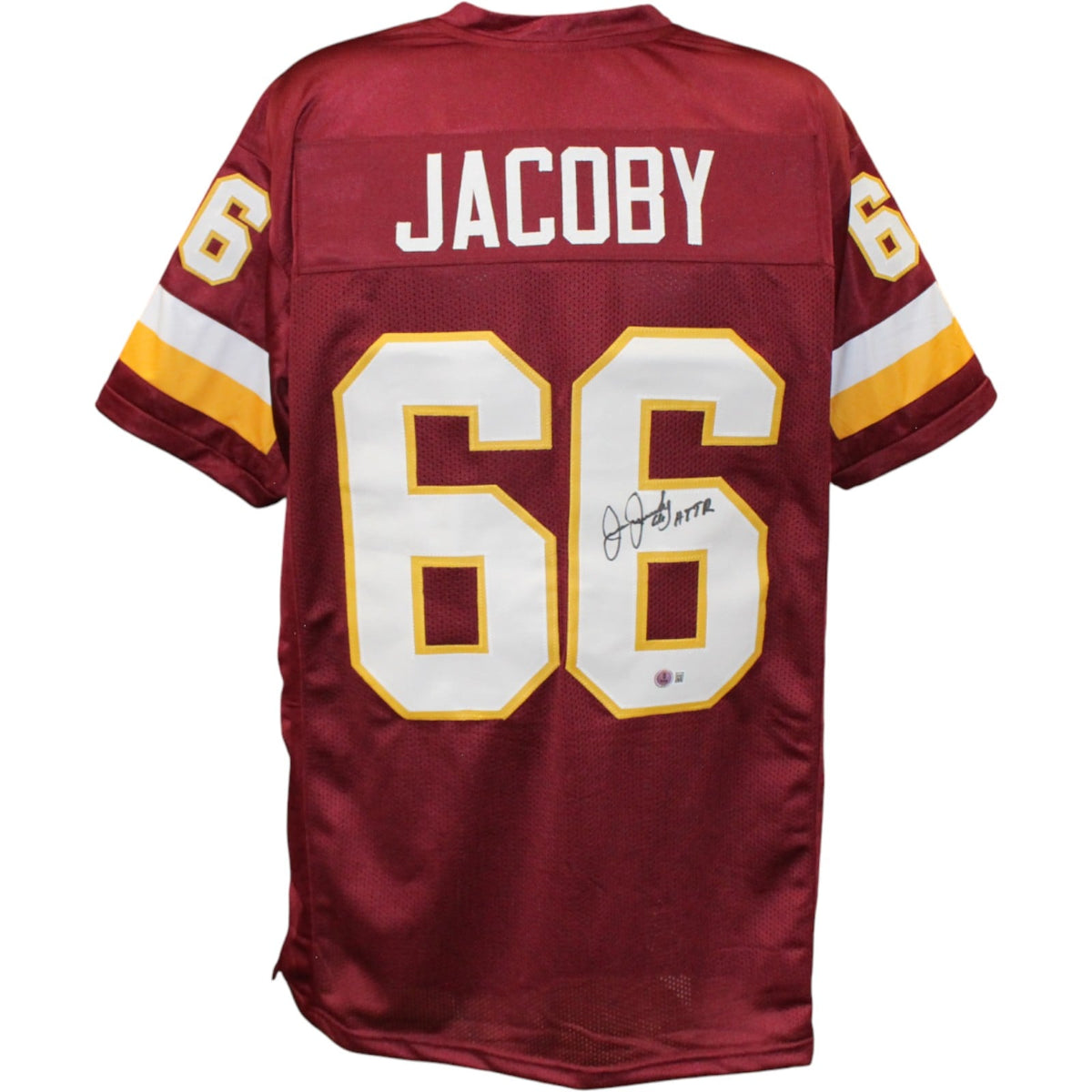 Joe Jacoby Signed Pro Style Size XL Red Jersey HTTR Beckett Witness'-Powers Sports Memorabilia