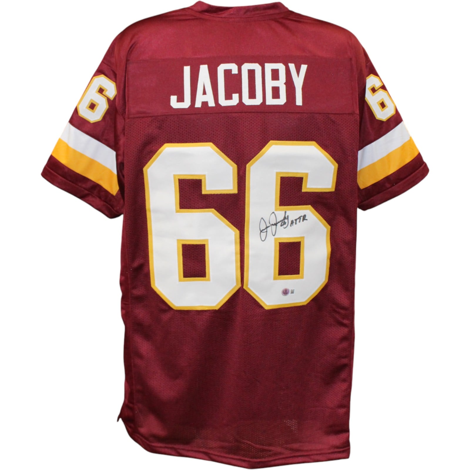 Joe Jacoby Signed Pro Style Size XL Red Jersey HTTR Beckett Witness'-Powers Sports Memorabilia