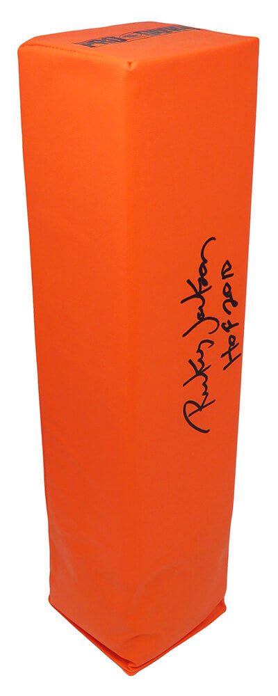 Rickey Jackson Autographed Orange Endzone Pylon w/ HOF 2010-Powers Sports Memorabilia