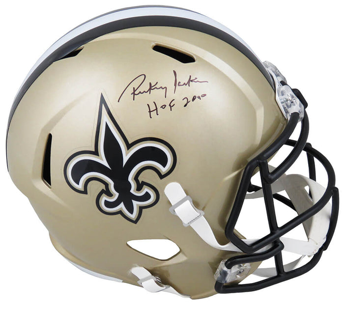 Rickey Jackson Autographed New Orleans Saints Riddell Full Size Speed Replica Helmet with HOF 2010-Powers Sports Memorabilia