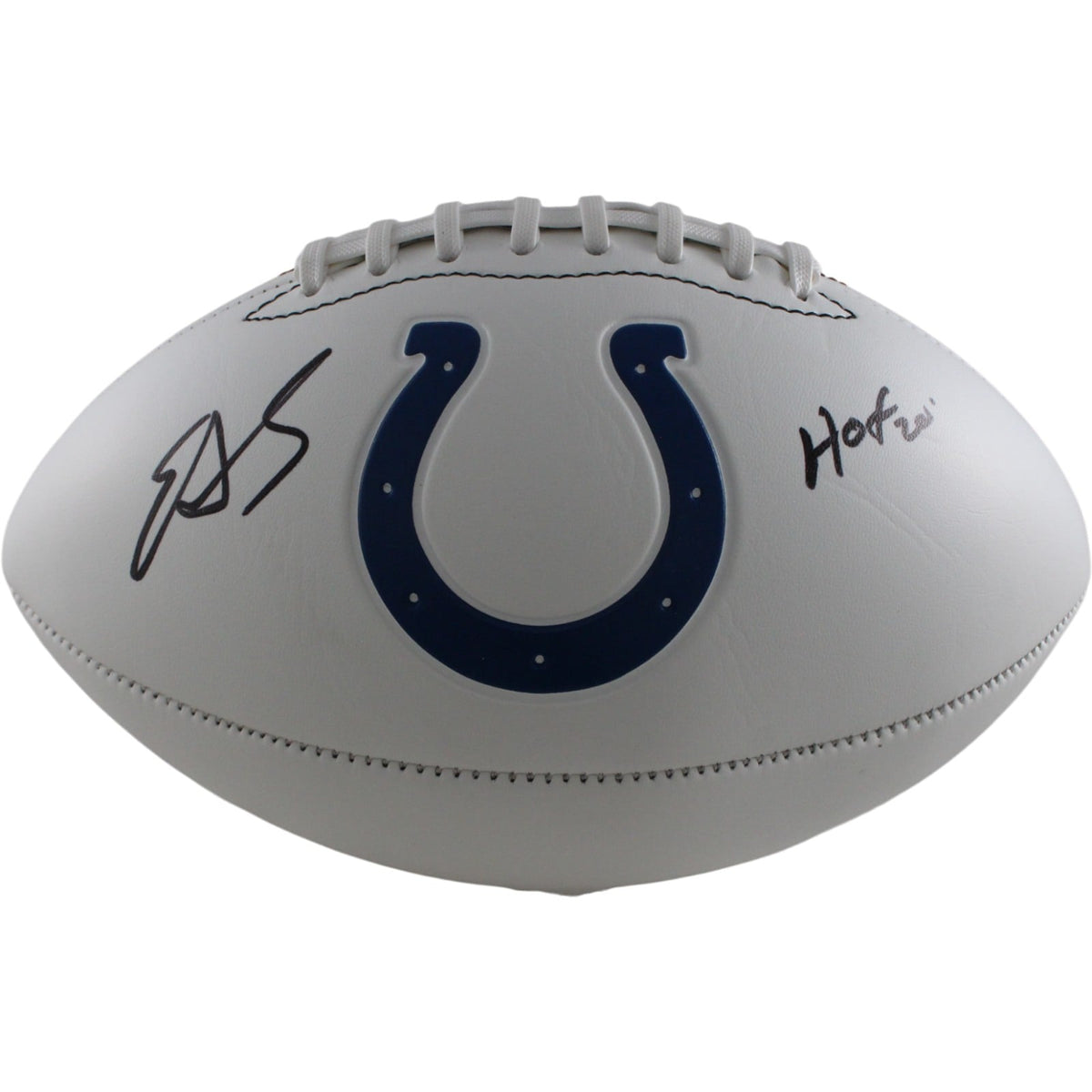 Edgerrin James Signed Indianapolis Colts Logo Football HOF – Beckett Authenticated-Powers Sports Memorabilia