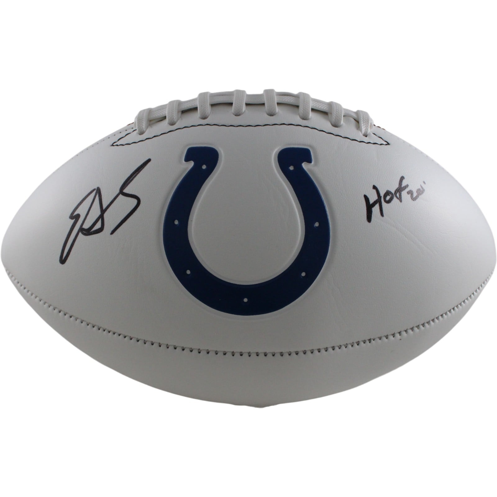 Edgerrin James Signed Indianapolis Colts Logo Football HOF – Beckett Authenticated-Powers Sports Memorabilia