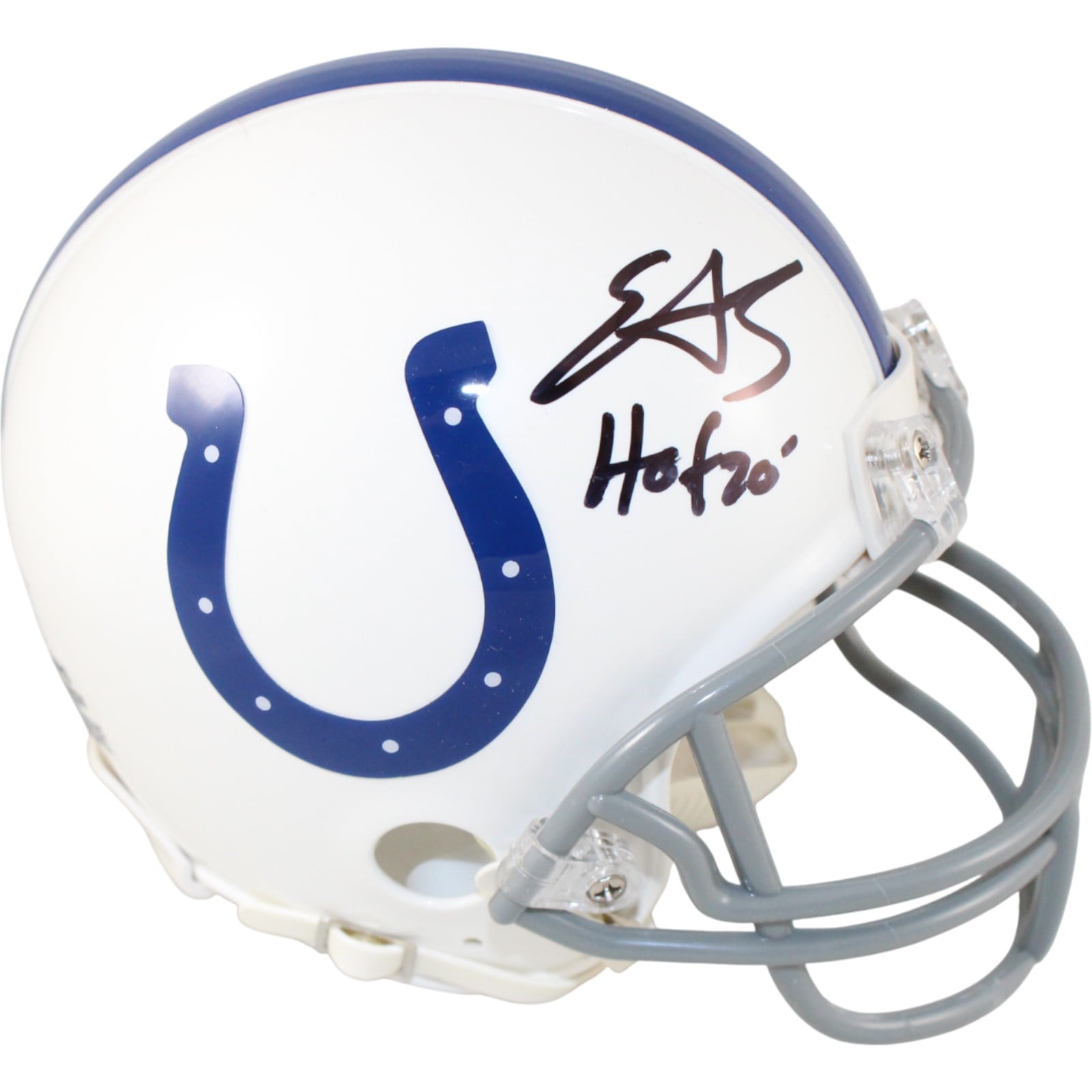 Edgerrin James Signed Indianapolis Colts VSR4 Mini Helmet – Beckett Authenticated-Powers Sports Memorabilia