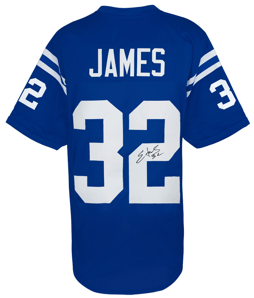 Edgerrin James Autographed Blue Custom Football Jersey