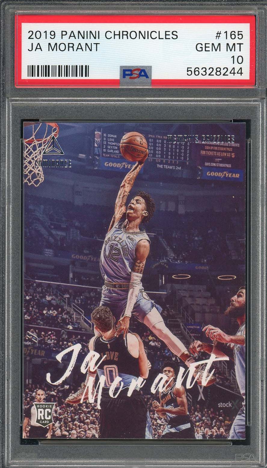 Ja Morant 2019 Panini Chronicles Basketball Rookie Card RC #165 Graded PSA 10-Powers Sports Memorabilia