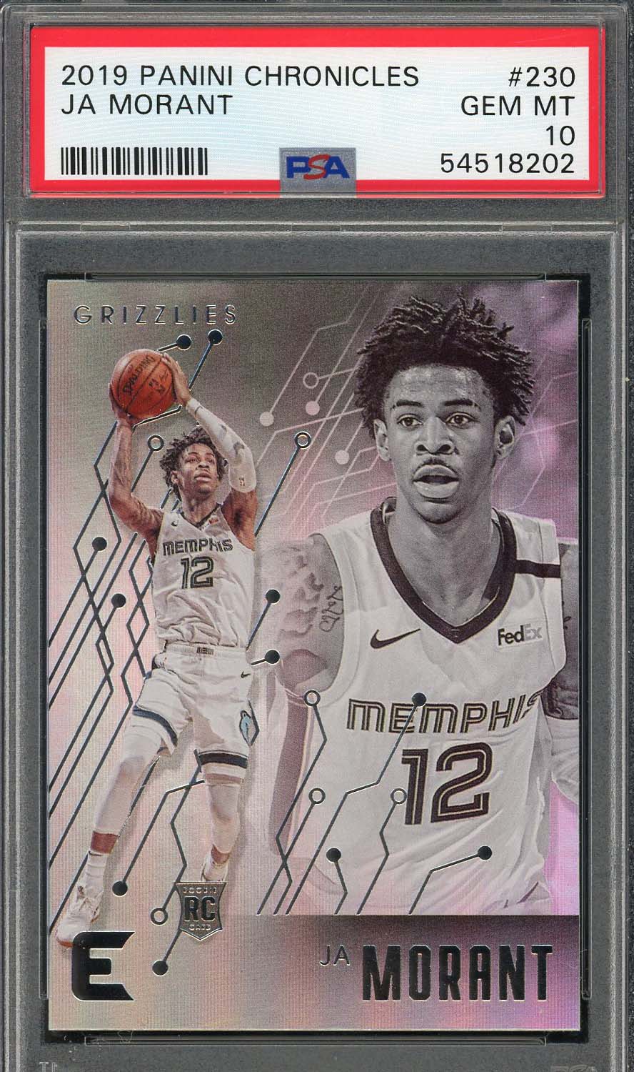 Ja Morant 2019 Panini Chronicles Basketball Rookie Card RC #230 Graded PSA 10-Powers Sports Memorabilia