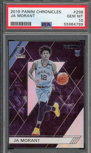 Ja Morant 2019 Panini Chronicles Basketball Rookie Card RC #298 Graded PSA 10-Powers Sports Memorabilia