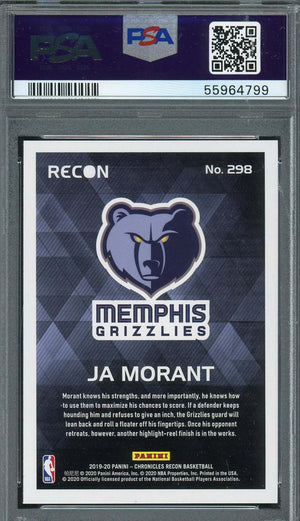 Ja Morant 2019 Panini Chronicles Basketball Rookie Card RC #298 Graded PSA 10-Powers Sports Memorabilia