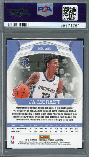 Ja Morant 2019 Panini Chronicles Basketball Rookie Card RC #580 Graded PSA 10-Powers Sports Memorabilia