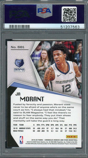 Ja Morant 2019 Panini Chronicles Basketball Rookie Card RC #681 Graded PSA 10-Powers Sports Memorabilia