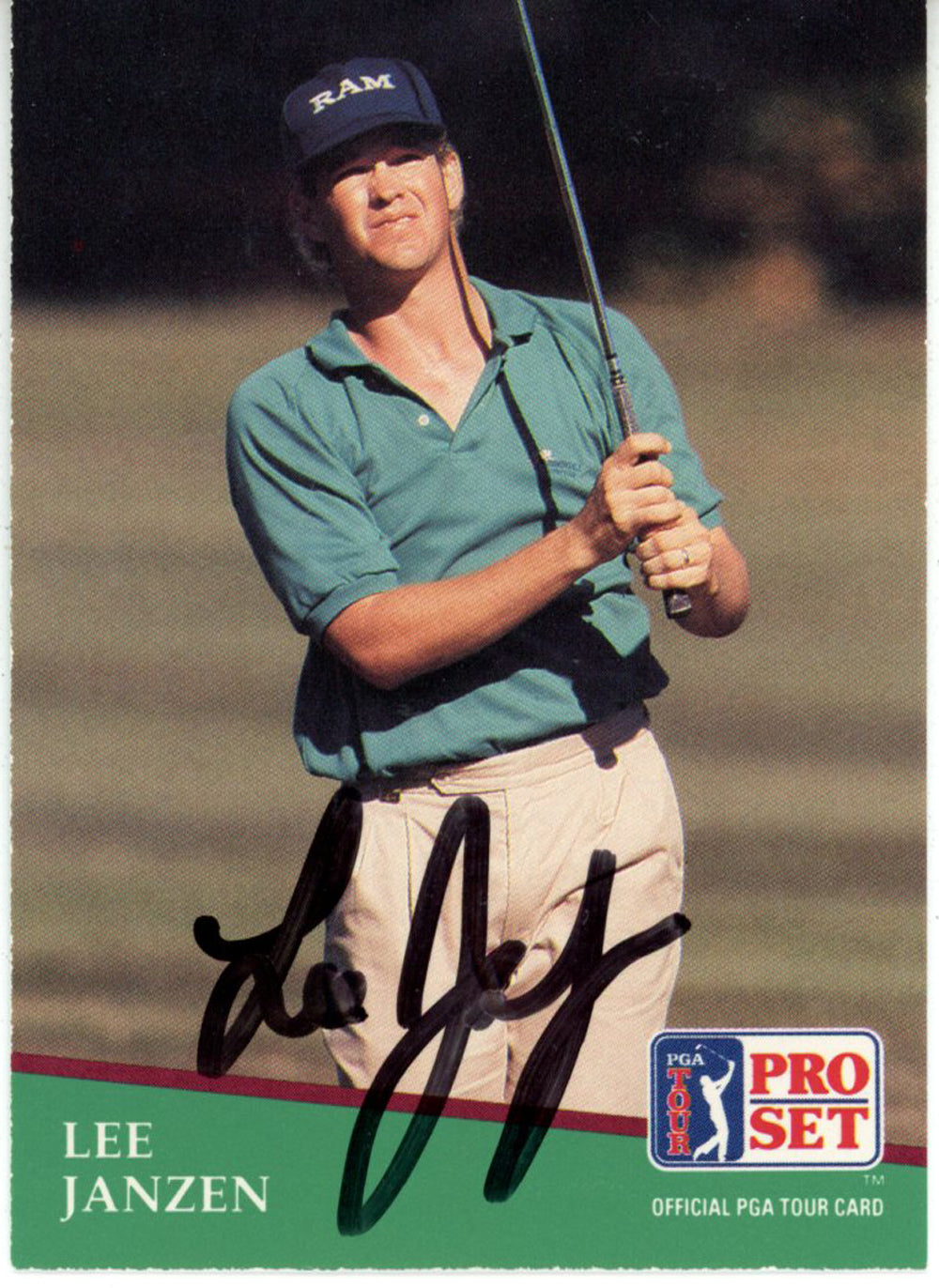 Lee Janzen Pga Signed Card - 1991 Pro Set #111 Beckett Beckett-Powers Sports Memorabilia