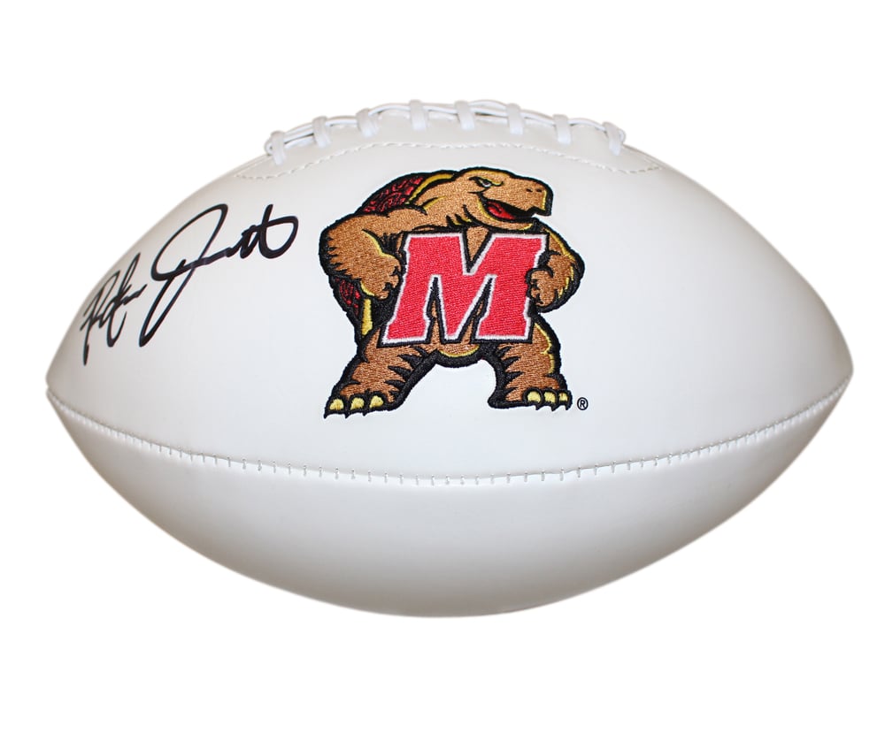 Rakim Jarrett Signed Maryland Terrapins Logo Football – Beckett Authenticated-Powers Sports Memorabilia