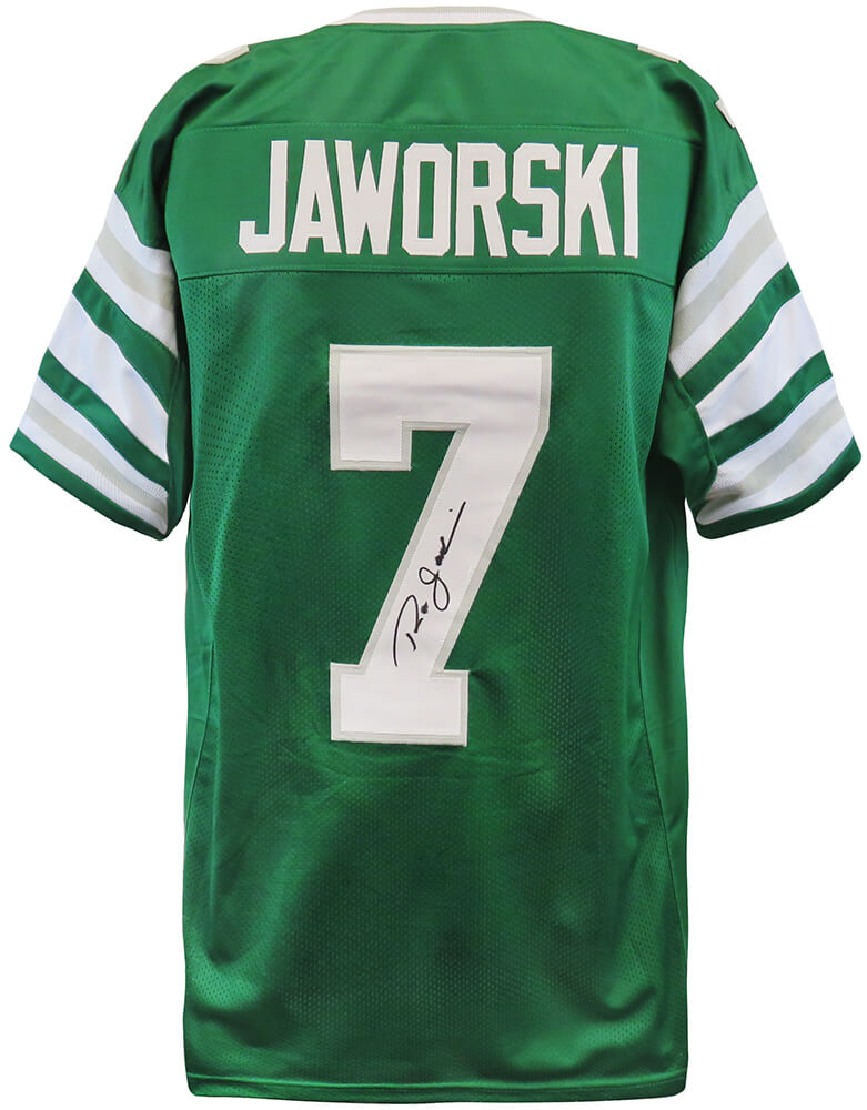 Ron Jaworski Autographed Green Throwback Custom Football Jersey-Powers Sports Memorabilia