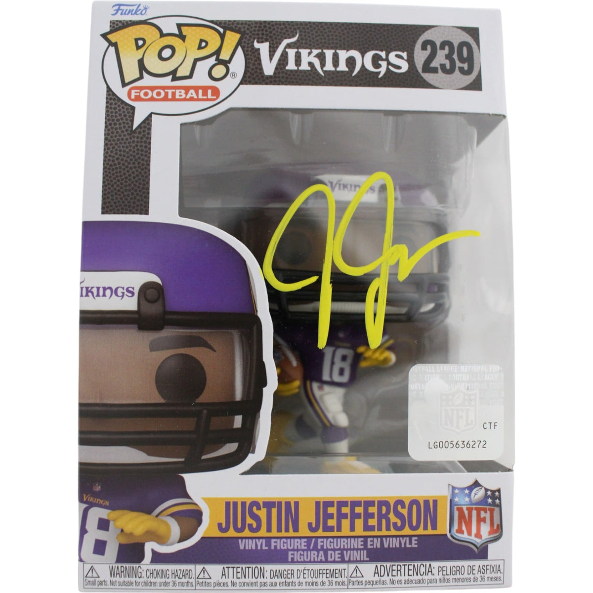Justin Jefferson Signed Minnesota Vikings Funko Pop! #239 – Beckett Authenticated-Powers Sports Memorabilia