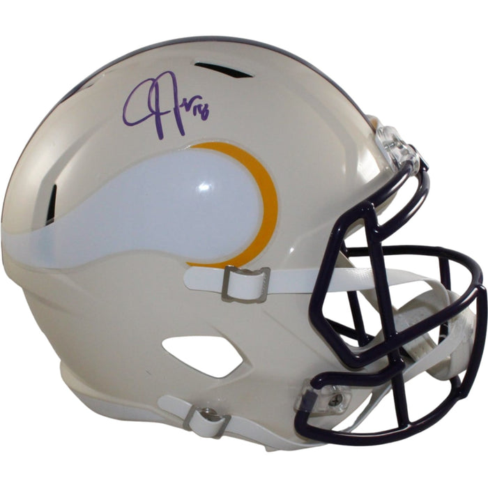 Justin Jefferson Signed Minnesota Vikings Full-Size Retro Helmet Beckett W-Powers Sports Memorabilia