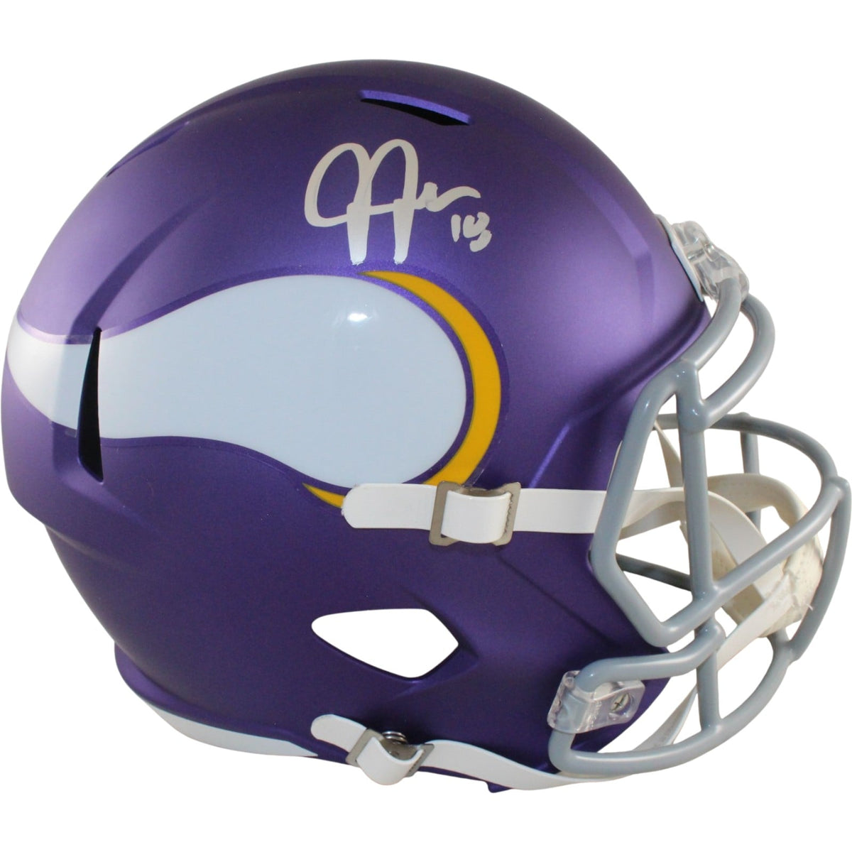Justin Jefferson Signed Minnesota Vikings Full-Size Helmet – Beckett Witness Authenticated-Powers Sports Memorabilia