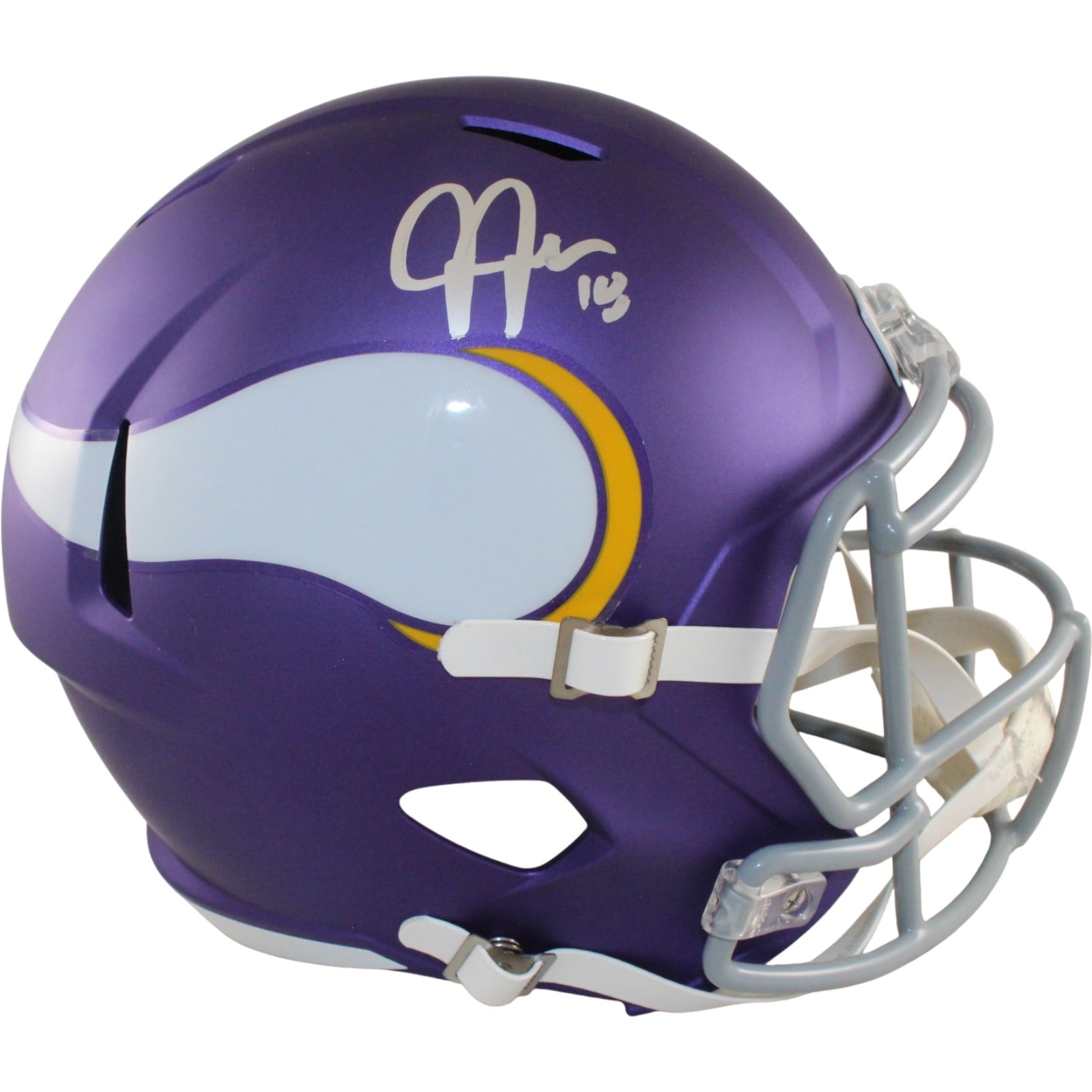 Justin Jefferson Signed Minnesota Vikings Full-Size Helmet – Beckett Witness Authenticated-Powers Sports Memorabilia