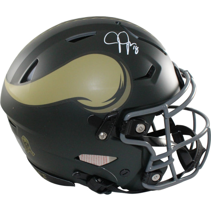 Justin Jefferson Signed Minnesota Vikings SpeedFlex 25 STS Helmet – Beckett Authenticated-Powers Sports Memorabilia