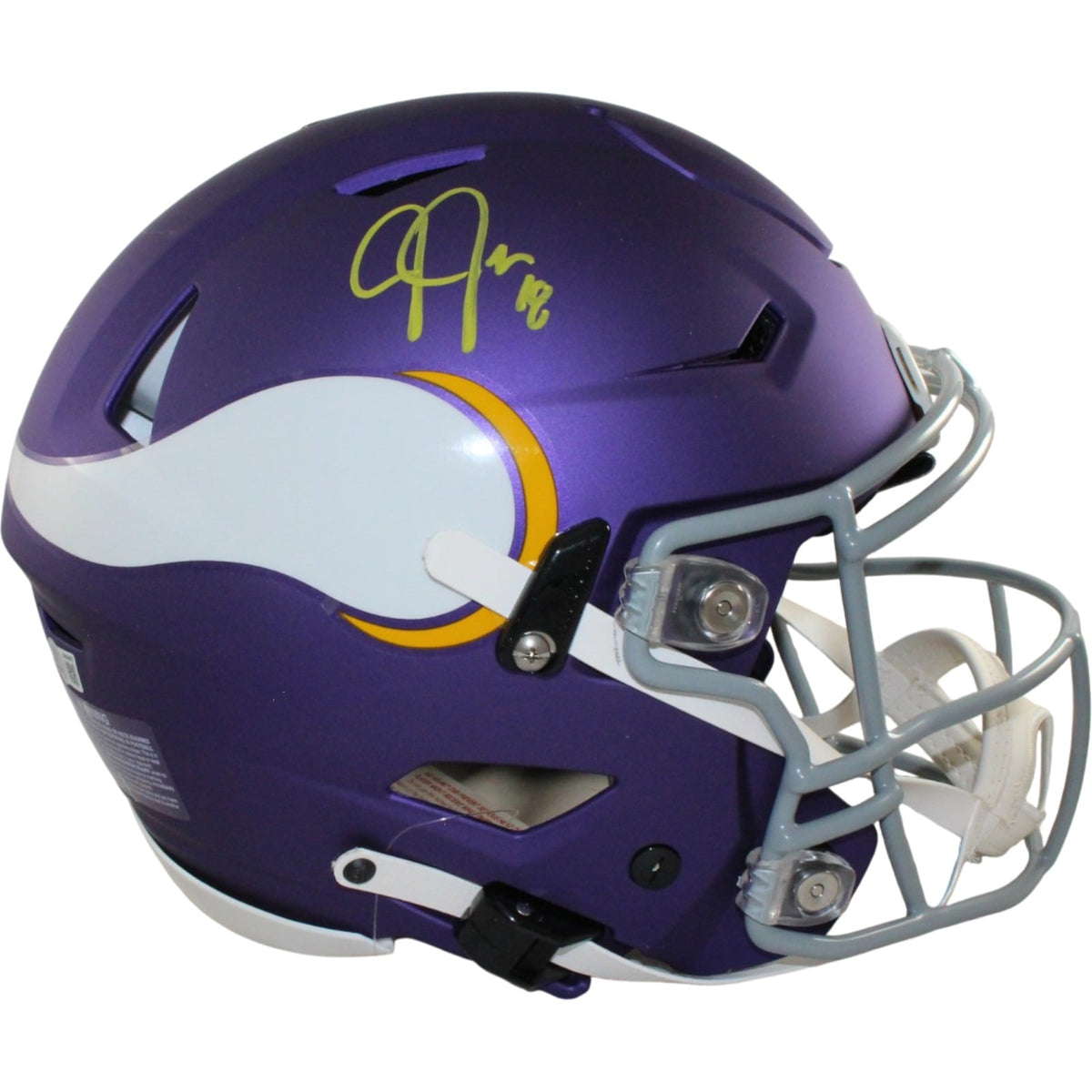 Justin Jefferson Signed Minnesota Vikings SpeedFlex Tribute Helmet BAS W