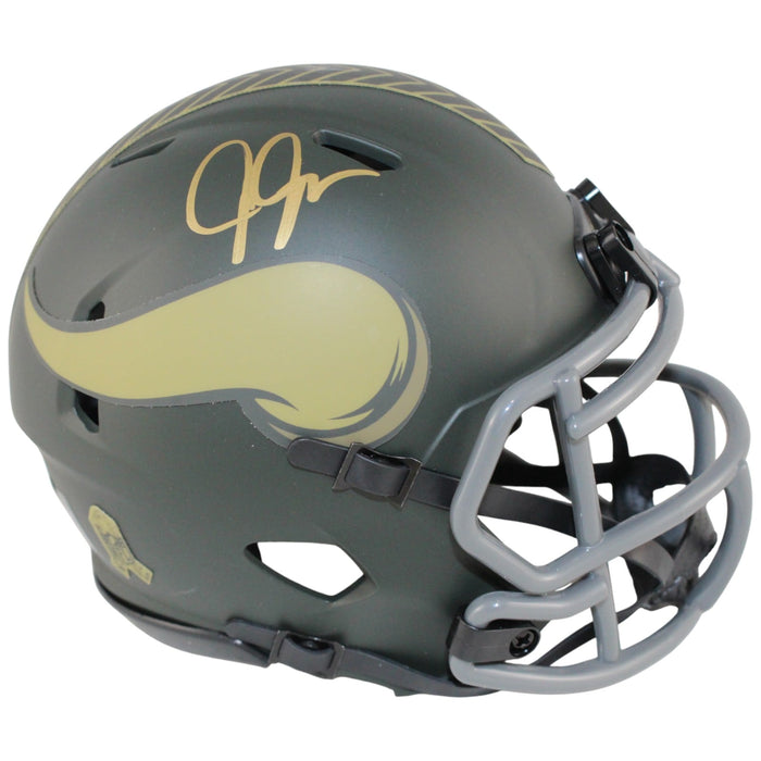 Justin Jefferson Signed Minnesota Vikings STS Mini Helmet Beckett WIT-Powers Sports Memorabilia