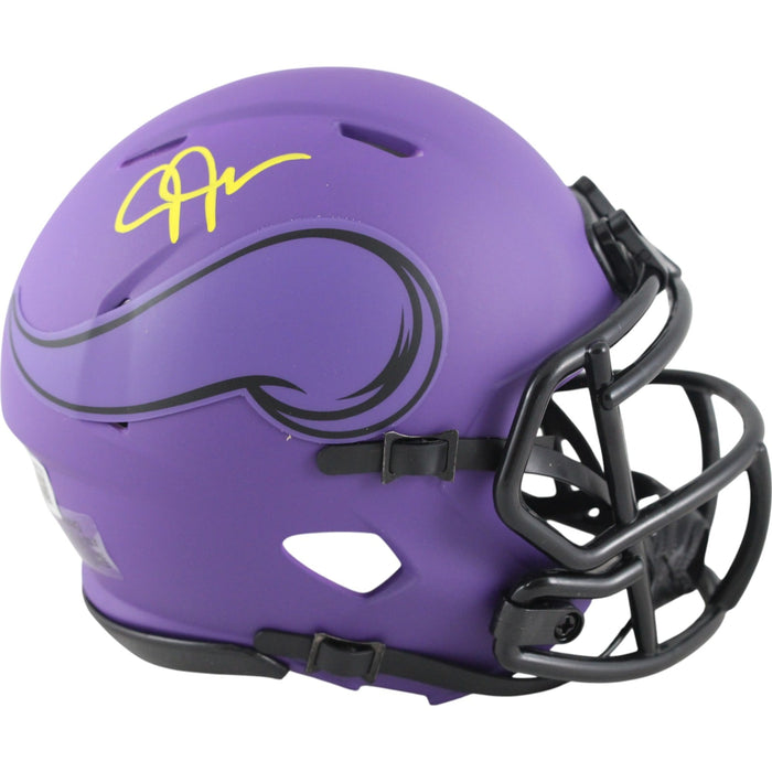 Justin Jefferson Signed Minnesota Vikings Rave Mini Helmet – Beckett Authenticated-Powers Sports Memorabilia