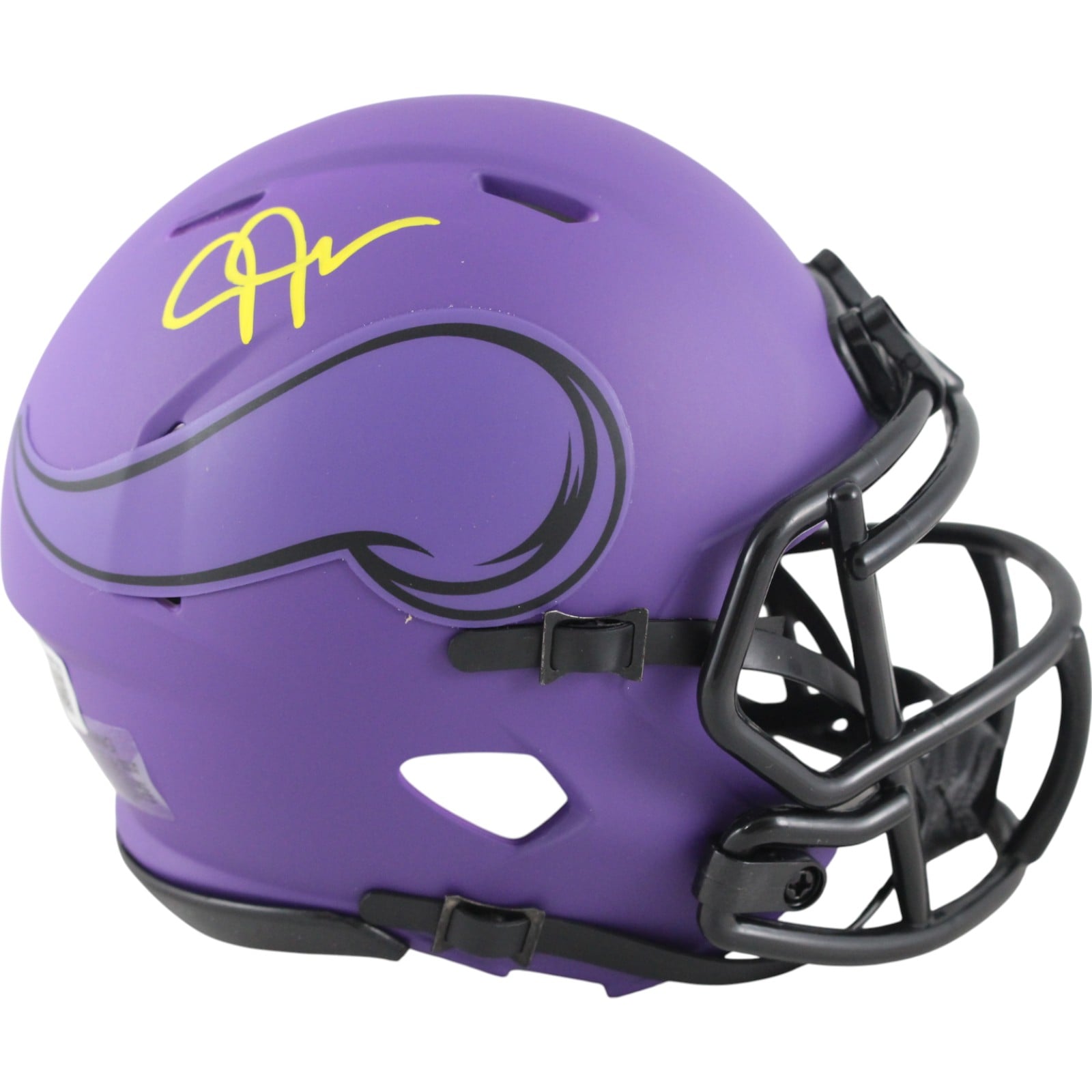 Justin Jefferson Signed Minnesota Vikings Rave Mini Helmet – Beckett Authenticated-Powers Sports Memorabilia