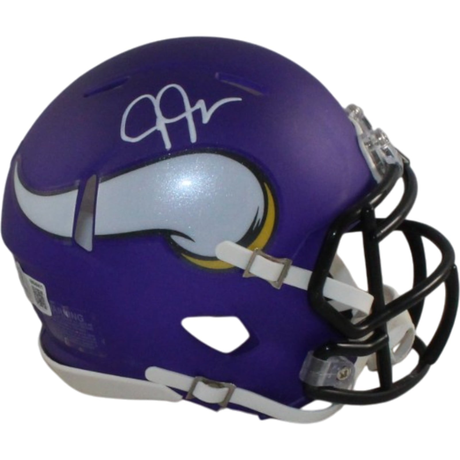 Justin Jefferson Signed Minnesota Vikings Mini Helmet – Beckett Witness Authenticated-Powers Sports Memorabilia