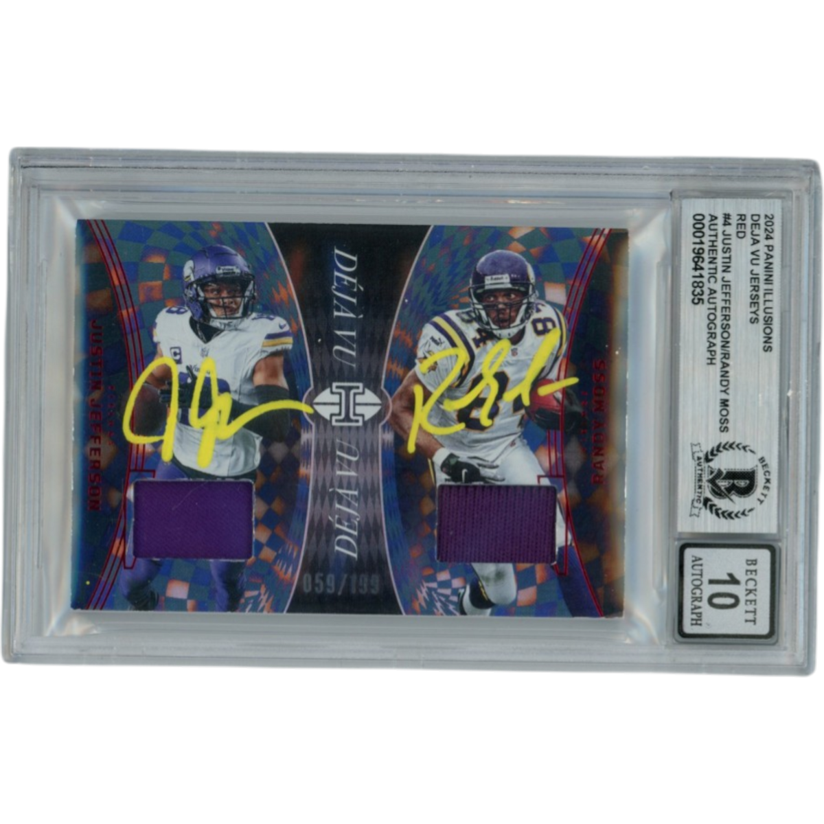 Randy Moss Justin Jefferson Minnesota Vikings Signed Card - 2024 Illusion /199 Beckett Beckett - 53703-Powers Sports Memorabilia