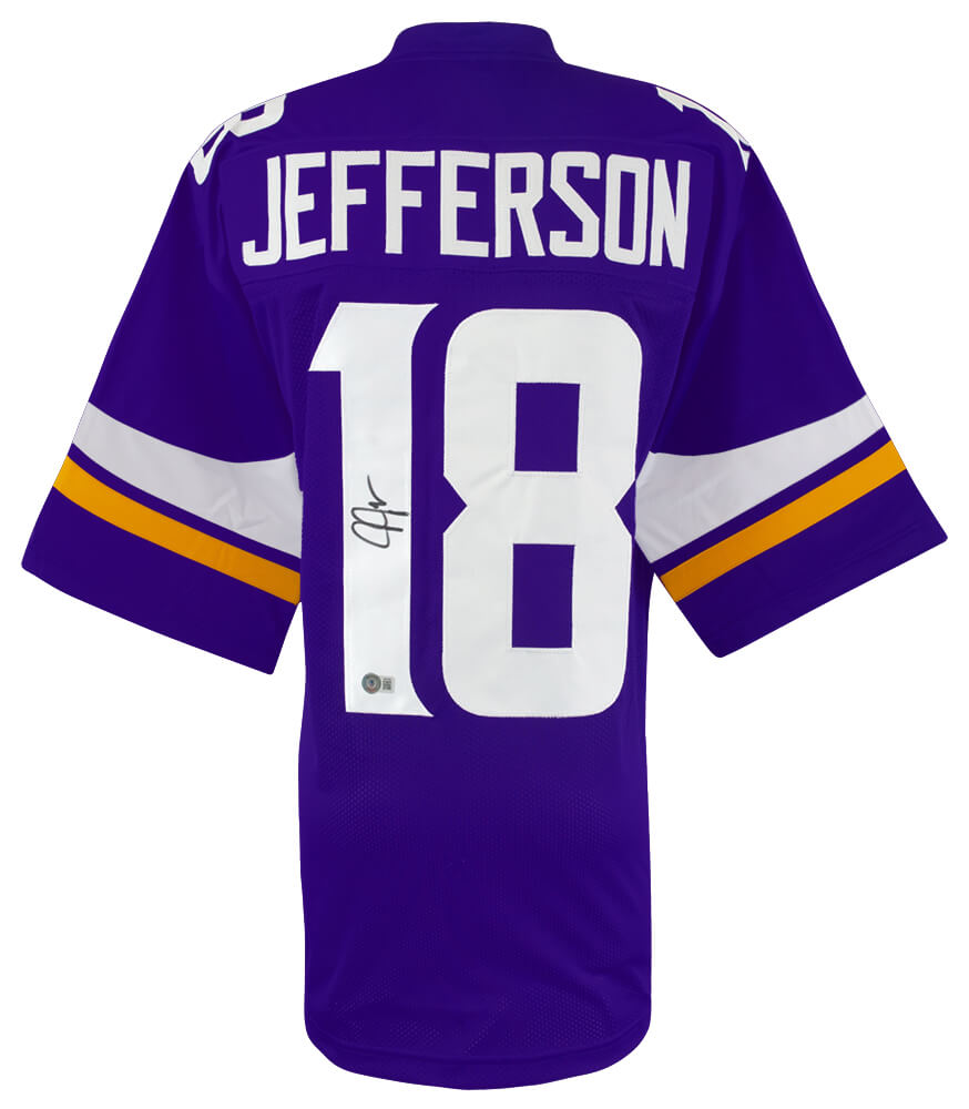 Justin Jefferson Autographed Purple Custom Football Jersey - (Beckett)-Powers Sports Memorabilia