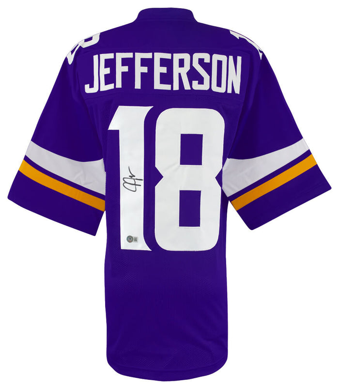 Justin Jefferson Autographed Purple Custom Football Jersey - (Beckett)-Powers Sports Memorabilia