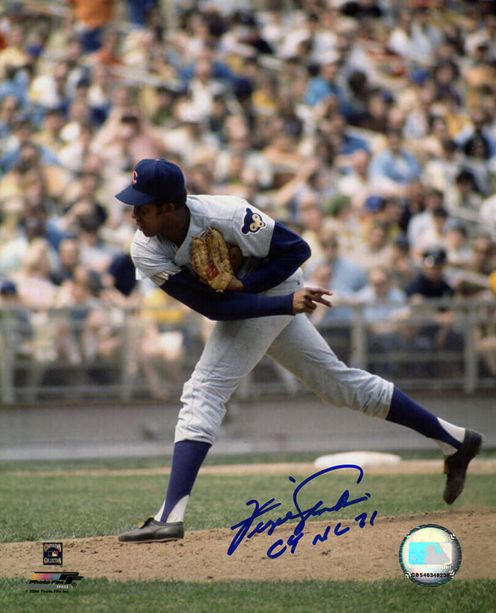 Fergie Jenkins Autographed Chicago Cubs Pitching 8x10 Photo with CY NL 71-Powers Sports Memorabilia