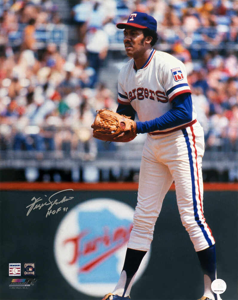 Fergie Jenkins Autographed Texas Rangers White Jersey Pitching 16x20 Photo with HOF'91-Powers Sports Memorabilia