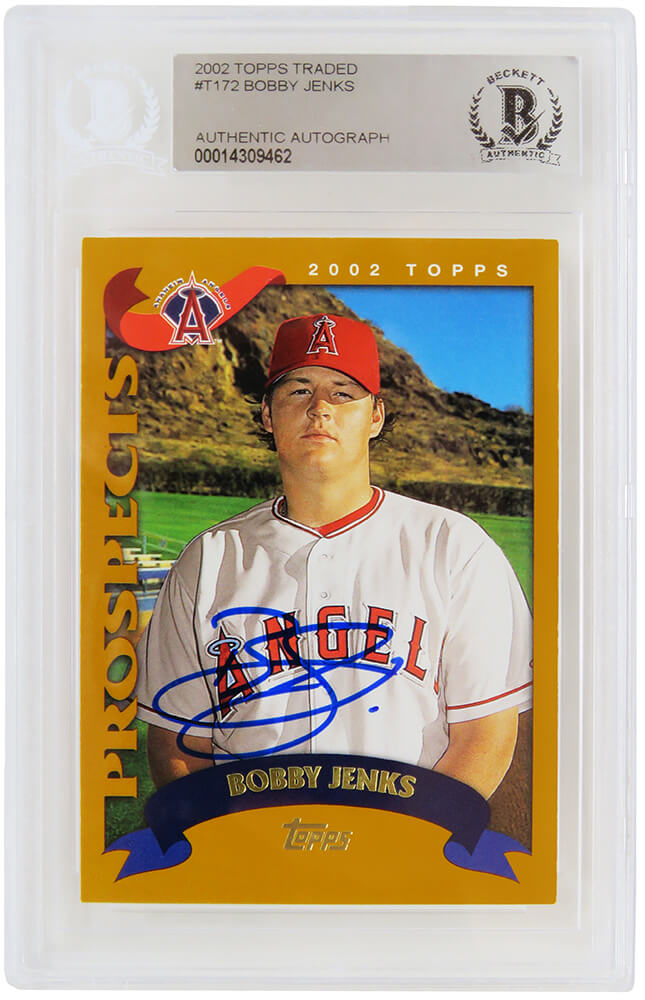 Bobby Jenks Autographed 2002 Topps Traded Rookie Baseball Card #T172-Powers Sports Memorabilia