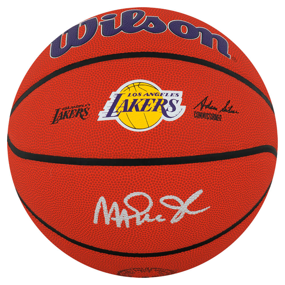 Magic Johnson Autographed Wilson Los Angeles Lakers Logo NBA Basketball-Powers Sports Memorabilia