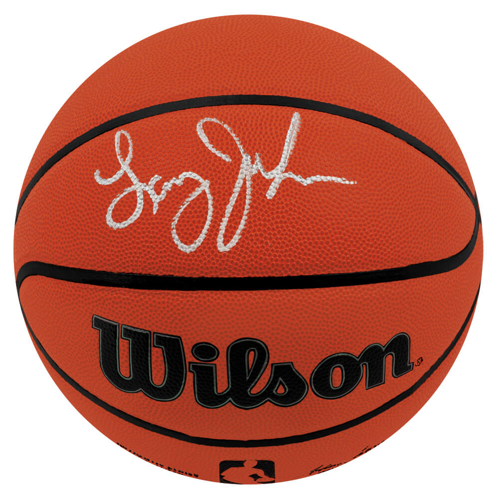 Larry Johnson Autographed Wilson Indoor/Outdoor NBA Basketball-Powers Sports Memorabilia