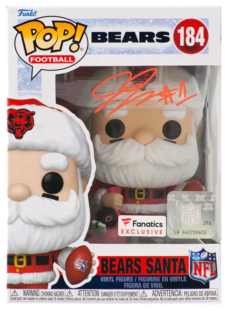 Jaylon Johnson Autographed Chicago Bears SANTA Funko Pop Doll #184-Powers Sports Memorabilia