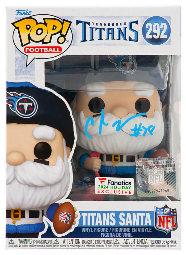 Chris Johnson Tennessee Titans Autographed SANTA Funko Pop #292-Powers Sports Memorabilia