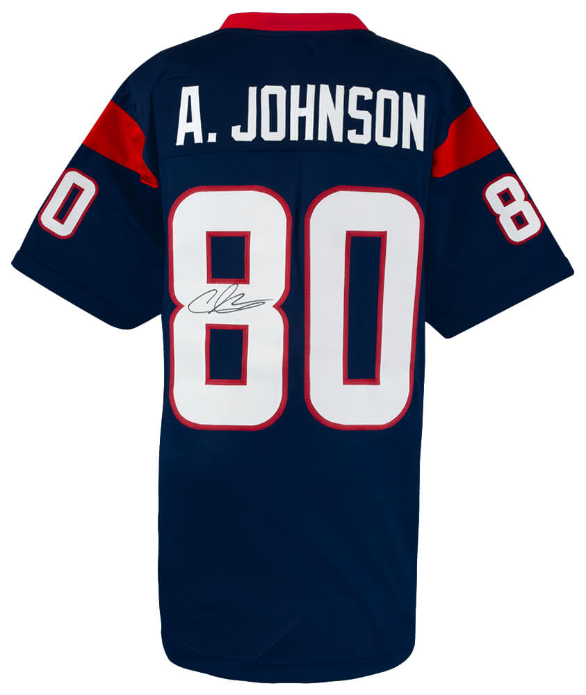 Andre Johnson Autographed Navy Custom Football Jersey-Powers Sports Memorabilia