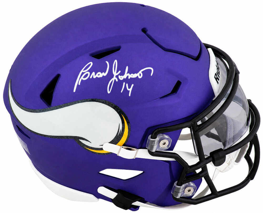 Brad Johnson Autographed Minnesota Vikings Riddell Mid-Size (MIDI) SpeedFlex Helmet-Powers Sports Memorabilia