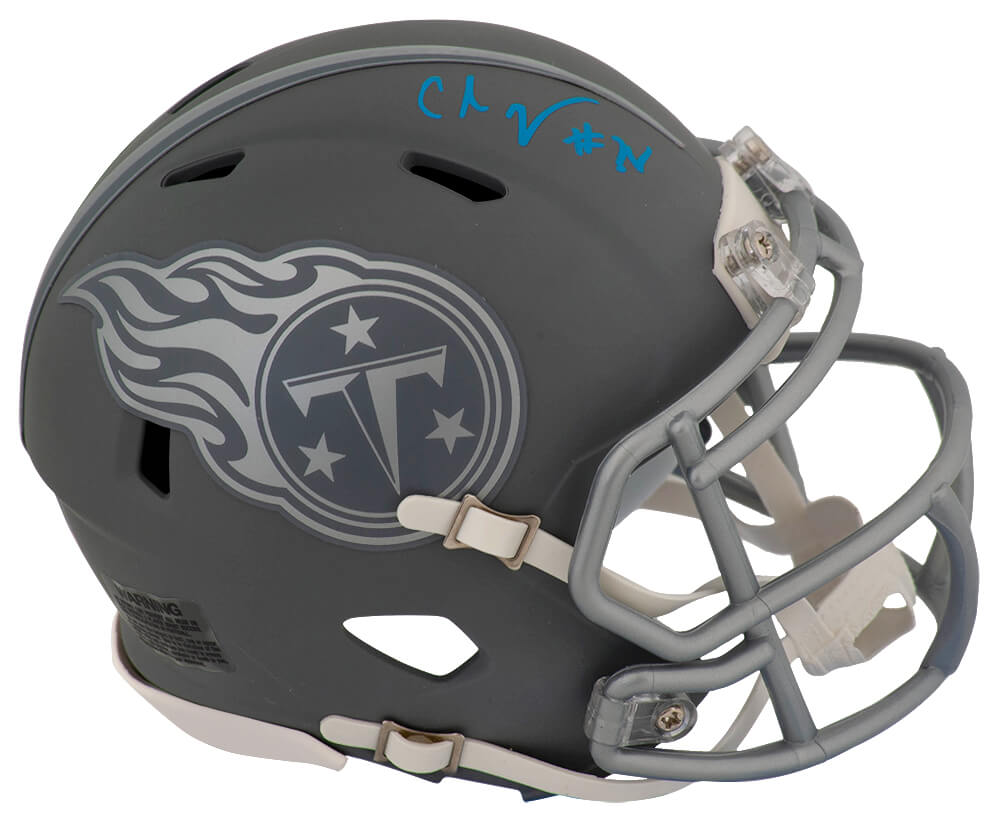 Chris Johnson Tennessee Titans Autographed SLATE Riddell Speed Mini Helmet