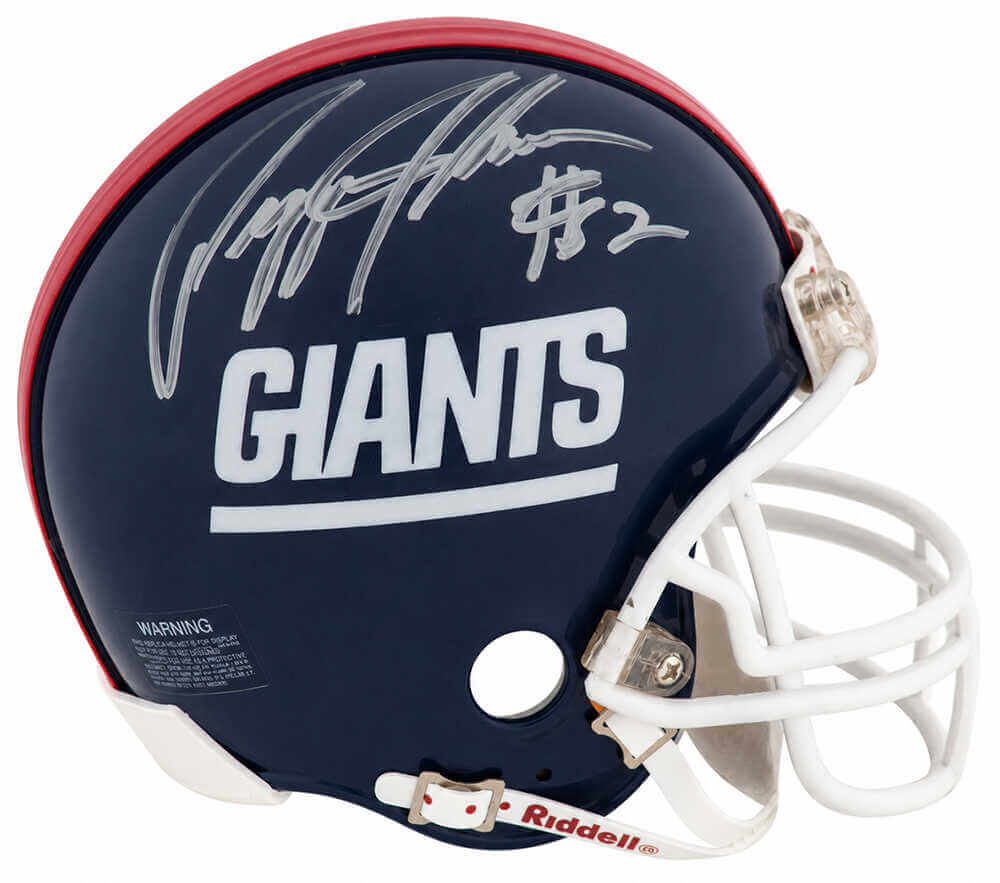 Pepper Johnson New York Giants Autographed Throwback Riddell Mini Helmet