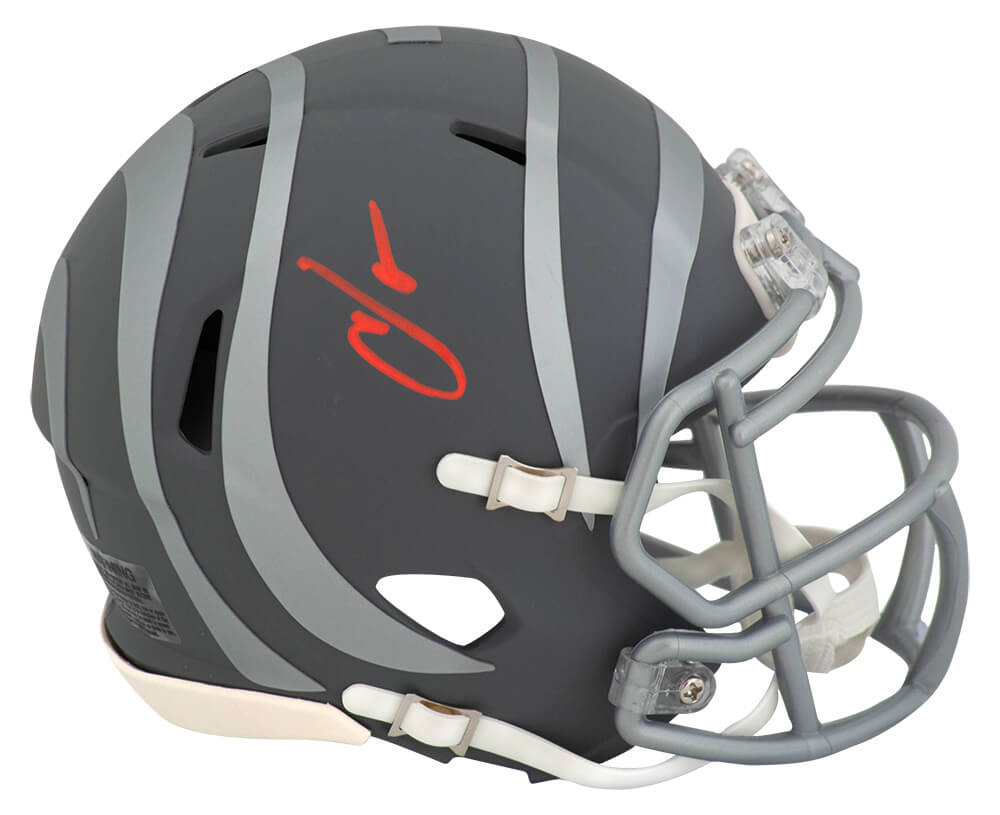 Chad Johnson Autographed Cincinnati Bengals SLATE Riddell Speed Mini Helmet-Powers Sports Memorabilia