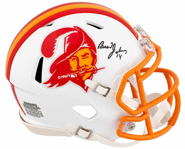 Brad Johnson Autographed Tampa Bay Buccaneers White Throwback Riddell Speed Mini Helmet-Powers Sports Memorabilia