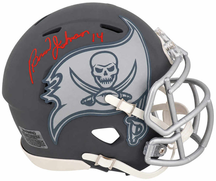 Brad Johnson Autographed Tampa Bay Buccaneers SLATE Riddell Speed Mini Helmet-Powers Sports Memorabilia