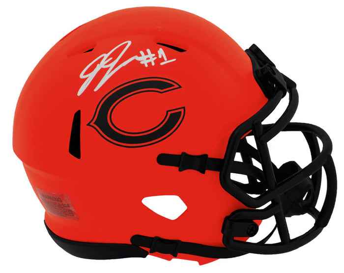 Jaylon Johnson Autographed Chicago Bears RAVE Riddell Speed Mini Helmet-Powers Sports Memorabilia
